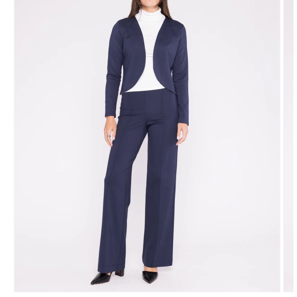 RIPLEY RADER NAVY PONTE KNIT STRAIGHT LEG PANT size 4 (large)